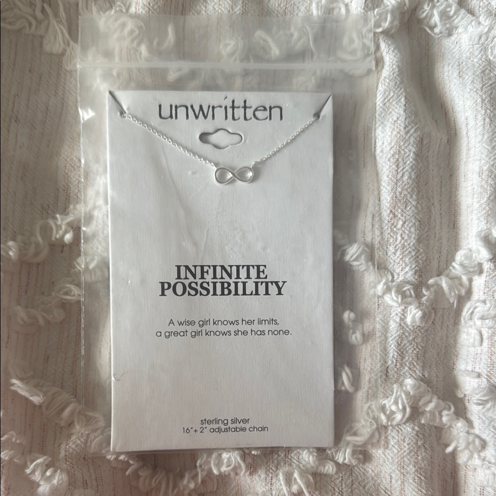 Unwritten Sterling Silver Infinity Necklace 15$